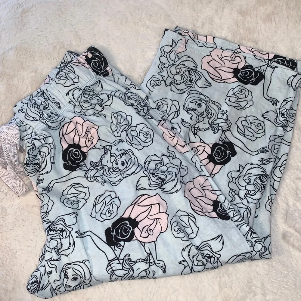 Medium Disney Beauty and the Beast 100% cotton pajama pants capris
